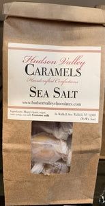 Handmade Caramels with cream from Hudson Valley Naturally favored Gluten free 5 ounce bag (approx. 17 pieces) Flavor: Sea Salt.