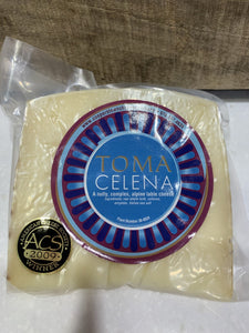 Toma Celena: alpine, hard Italian table cheese with a nutty and complex taste. Avg 8 oz.