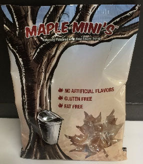 These are the first U.S. made hard candy using Real maple syrup!  Unlike the Canadian drop, the Maple Mini's syrup is not caramelized to the same degree. What does this mean? Well, this gives the Maple Mini's a clean, crisp, true maple taste. The other big difference is the process used to create Maple Mini's allows for temps to go well beyond 320 degrees. This directly reflects into a 2 year shelf if the Maple Mini's are kept in the sealed bag and under normal temperature conditions.