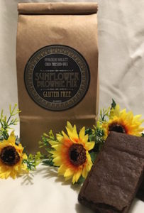Make 12 gluten free brownies the easy way. Just add eggs, butter and water and bake for 30-35 minutes for delicious fudge style brownies.  Ingredients: Sugar, Sunflower Flour, Cocoa Powder, Baking Powder, Salt and Vanilla Powder.    (1) 20 oz bag.  Gluten Free, shelf stable for 1 year +.