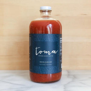 Toma is a premium Bloody Mary mixer made in New York with our own sriracha and chipotle tomatillo sauce, instead of the traditional hot sauce.  Our 32oz bottles are great for any brunch, party, or tailgate. Each serves 8 Bloody Mary cocktails, so stock up if you're hosting a big crew. WAKE and DRINK™  Gluten-free. Vegan. No added preservatives or HFCS. This product does not contain alcohol.  32 oz. glass bottle, resealable.