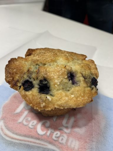Lemony, fresh blueberries, moist and just the right amount of sweetness. This blueberry lemon muffin pairs great with a coffee, start your morning off right!   Baked by Liberty Orchards in Highland