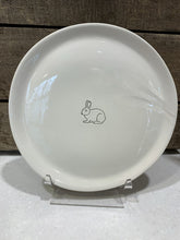 Load image into Gallery viewer, Handcrafted in upstate New York, this porcelain dinner plate’s softly sculpted edge gives it an organic shape, while its size is ideal for everyday meals. Durable and designed to withstand wear, it’s dishwasher safe and microwavable. All glazes are certified food safe and lead free, meeting the requirements of Proposition 65, the highest standard for ceramic glazes. 
