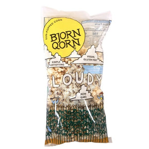 The newest flavor offering is a creation of circumstance. While popping over our solar dishes we were sometimes interrupted by pesky clouds. With the sun's rays blotted out our popcorn took too long to pop and came out white and crispy. It was overdone for its 'Classic' flavor.  Just a touch of salt revealed something to cherish. Now we bring Cloudy Qorn to you!  Ingredients: Non-GMO Popcorn, Safflower Oil, Salt  3 oz bag