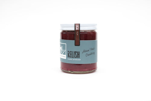 ASAIN PEAR is a sweet-tart relish is made with  Asian pears grown on the property of Farmers Kitchen. It's especially tasty on roasted turkey, pork or chicken and delicious on sandwiches. 