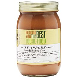 Apples do naturally sweet and delicious there is no need for anything else. There is no added sugar or preservatives just added local apples, from Hudson Valley Harvest  Ingredients: Apples  16 oz. glass jar