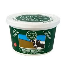  Creamy, thick sour cream. use for dressing, dips, baking Made in the Hudson Valley by Hudson Valley Fresh Dairy Keep refrigerated 16oz plastic container