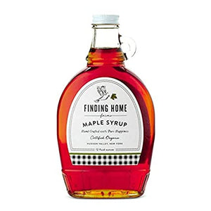 Certified organic maple syrup packaged in a beautiful bottle with a metal collar, this 12 oz bottle of hand crafted 100% pure happiness is perfect to buy for yourself or a gift.  12 fl oz Glass bottle