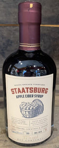 Thick and rich apple syrup aged in oak barrels, this Staatsburg Apple Cider Syrup is great for cooking, cocktails, and dessert. Made from 100% Hudson Valley apples, pressed and aged on Milea Estate Vineyard for richness and flavor.   375 ml glass bottle 