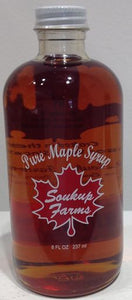 Soukup Farms is a third generation family farm, producing and selling pure New York Maple Syrup. Started as a hobby in the early 1950's the operation expanded to 800 taps in the 1990's and today has more than 3,000 taps in three sugarbushes. With a renewed interest in the maple production process the third generation of syrup producers has moved to a new sugarhouse and is actively expanding the business.  Choice of Dark or Amber